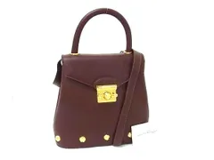 Salvatore Ferragamo フェラガモ ハンドバッグ DO21 1668 ブラウン レザー レディース スタッズ 2WAY ゴールド金具