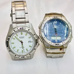 N 最終値下げ中【中古品】CASIO  MTP-1244 カシオ ウェーブセプター WVA-470 電波ソーラー デジアナ文字盤 2点セット