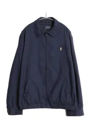 【お得なクーポン配布中!】 ポロ ラルフローレン スイングトップ ジャケット メンズ L 古着 スムース 素材 フルジップ ジャンパー チェック ライナー付き ブルゾン 紺