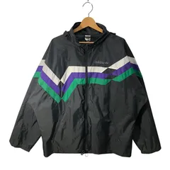 90's vintage 90年代 ヴィンテージ adidas アディダス ナイロンジャケット スリーライン フード収納 ドローコード マレーシア製 Lサイズ グレー