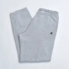 00s Champion チャンピオン エコオーセンティック  目付き ロゴ刺繍 スウェットパンツ オーバーサイズ 霜降り ヘザーグレー ヴィンテージ ビンテージ 古着 メンズXLサイズ