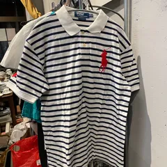 53　ポロ ラルフローレン polo Ralph Lauren ボーダー 刺繍 ポニー pony シャツ 半袖 XXL レディース 大きいサイズ