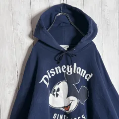 【入手困難】00s Disney Vintage ネイビー ミッキー スウェット パーカー #012