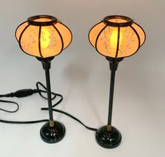 雛人形用の飾り ぼんぼり 雪洞 一対 中 高さ27cm コンセント式 [閉店在庫処分品]