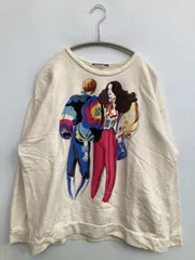 ZARA ザラ スウェット USA L アイボリー コットン スウェット 前面プリント 長袖