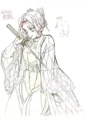 【中古】原画イラストボード 鬼滅の刃 Blu-ray/DVD 9巻 ufotable購入特典 複製原画 胡蝶しのぶ