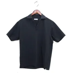 B&Y ユナイテッドアローズ BEAUTY&YOUTH ビューティー&ユース スキッパーカラー シャツ コットン混 無地 半袖 M チャコールグレー /NT30