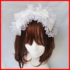 [HARGIO] カチューシャ レディース ヘアバンド ヘアアクセサリー ヘッドドレス リボン レース ブラック ホワイト レッド ブルー 黒 白 赤 水色 地雷系 量産型 姫 韓国 ロリータ ゴスロリ ガーリー ヘアアクセ かわいい おしゃれ 人気 (ホワイ