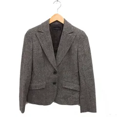 グリーンレーベルリラクシング ユナイテッドアローズ green label relaxing ツイード ジャケット アウター ウール混 スリット 総裏地 36 茶 ブラウン /NT25