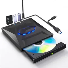BOMORI dvdドライブ 外付け 多機能cdドライブ 外付け USBハブ機能搭載 USB 3.0/Type C ポート 外付けdvdドライブ 読み込み・書き込み SDカードリーダー 【Windows 11/10/8/7・Mac os Linux】 ...