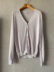 ユニクロ ピンク ベージュ 薄い カーディガン XL