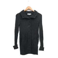 エムプルミエ M-Premier ニット カーディガン 長袖 ウール シンプル 38 チャコールグレー /KT27