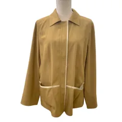 レリアン Leilian 美品 ジャケット 比翼ボタン 大きいサイズ 15+ 3L 茶 ブラウン KS-1501655 ■GY09