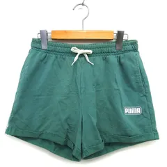 プーマ PUMA 国内正規品 スポーツウェア ショートパンツ ロールアップ スウェット ロゴ S 緑 グリーン /NT26
