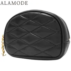 SAINT LAURENT PARIS(サンローランパリ) カサンドラロゴ ミニポーチ ポーチ コスメポーチ 小物入れ 小物 キルティングレザー ブラック黒 ゴールド金具 669934 レディース 40802174687【中古】【アラモード】