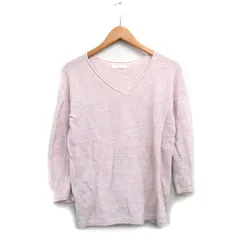 ギャルリーヴィー GALERIE VIE トゥモローランド ニット セーター 七分袖 Vネック コットン S ピンク /KT1