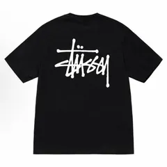 STUSSY スツーシーロゴ文字プリントの丸首プルオーバー半袖Tシャツ 男女兼用