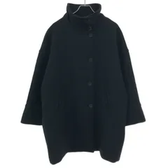 FRAMe WORK フレームワーク 24AW メルトンウールスタンドカラーオーバーサイズコート 24-020-220-7480 ブラック 38のサムネイル