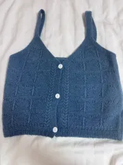 ビスチェ ベスト ニット ブルー