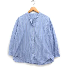 シップス SHIPS any ストライプ シャツ 長袖 ゆったり 38 サックスブルー /FT43