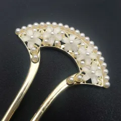 かんざし パール フラワー ゴールド 和装 髪飾り 結婚式 卒業式 入学式