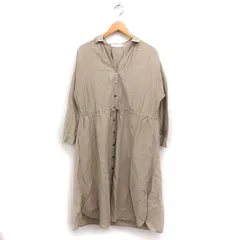 アーバンリサーチ URBAN RESEARCH シルク混 シャツ ワンピース 長袖 ロング 無地 コットン 綿 F ベージュ /FT13