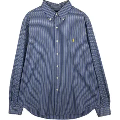 古着 ラルフローレン Ralph Lauren CLASSIC FIT クラシックフィット 長袖 ボタンダウンストライプシャツ メンズL相当/eaa614974