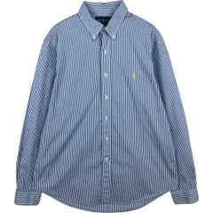 古着 ラルフローレン Ralph Lauren CUSTOM FIT 長袖 ボタンダウンストライプシャツ メンズL相当/eaa614976
