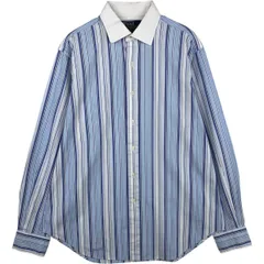 古着 ラルフローレン Ralph Lauren POLO by Ralph Lauren Philip Fine Two-ply 100's ストライプ柄 クレリックシャツ/eaa614981