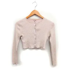 トッカ TOCCA ニット ボレロ カーディガン シルク ハイゲージ リブ ラメ混 長袖 M ベージュ /NT13