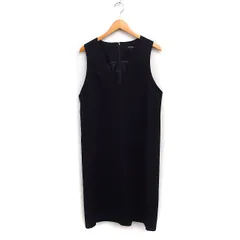 アンタイトル UNTITLED ウール ジャンパースカート ロング丈 スリット 無地 3 ブラック 黒 /FT9