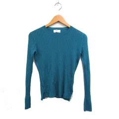 スローブ イエナ SLOBE IENA  リブ ニット セーター 長袖 丸首 無地 ウール グリーン 緑 /FT11