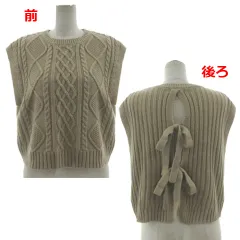 イング INGNI ケーブルベスト 1204-920888-03 ニット バックリボン ベージュ系 ベージュブラウン M