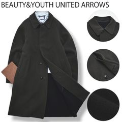 ビューティーアンドユース ユナイテッドアローズ BEAUTY&YOUTH UNITED ARROWS ウール ステンカラーコート バルマカーンコート M ダーク グレー トラッド シンプル メンズ