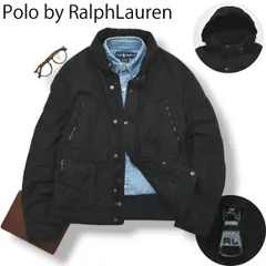 00sヴィンテージ ポロ ラルフローレン Polo by RalphLauren フード付き 中綿 ジャケット アウター L ブラック アメカジ ストリート カジュアル メンズ