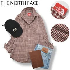 【定番】 ノースフェイス THE NORTH FACE 長袖 ギンガムチェック ネルシャツ ワーク アメカジ カジュアル L ワインレッド 赤 x ブラック 黒 x ホワイト 白 レディース ♪