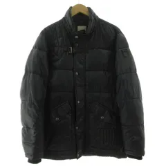 ディーゼル DIESEL 中綿ジャケット スタンドカラー ロゴワッペン ダブルジップ ブラック 黒 S