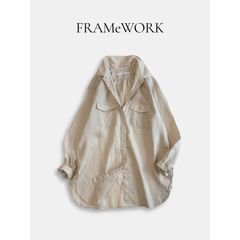 FRAMeWORK フレームワーク サイドポケットシャツ リネン ベージュ 