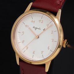 アニエスベー レディース 腕時計 レザーベルト ブラウン 現状稼働品