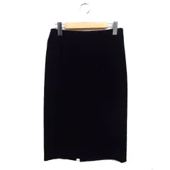 ボディドレッシングデラックス BODY DRESSING Deluxe ベロア タイトスカート ミディ丈 スリット 無地 コットン 綿 9 ネイビー 紺 /FT19