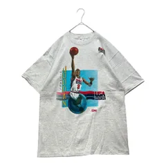 VINTAGE(ヴィンテージ) 1992 Barcelona Olympics Michael Jordan T-shirt 92年 バルセロナ オリンピック マイケルジョーダン Tシャツ L ライトグレー×ライトブルー 90年代