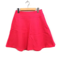 インディヴィ INDIVI ウール フレアスカート ミニ 無地 38 ショッキングピンク /FT9