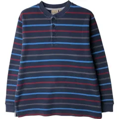 古着 90年代~ エルエルビーン L.L.Bean ボーダー柄 マルチボーダー サーマルロングTシャツ ヘンリーネック メンズL相当/eaa612953