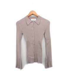 リリーブラウン Lily Brown リブ ニット カーディガン 長袖 シンプル F グレージュ /KT31