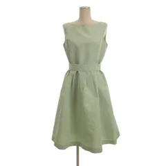 エムズグレイシー M'S GRACY ノースリーブ リボンワンピース ひざ丈 ライトグリーン 42