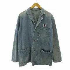 ブルーブルー BLUE BLUE 近年 デニムジャケット ジージャン カバーオール ロゴ ワッペン刺繍 2 青 ブルー 0512のサムネイル