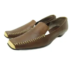 エイゾー EIZO COLLECTION VIE パンプス スクエアトゥ ツートン 茶 ブラウン 23