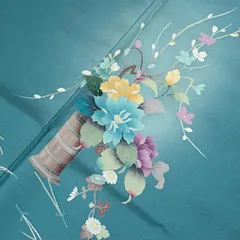 付下げ 友禅 裄67 上品な染め パールトーン 紋無し 正絹 着物 MK-4055