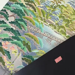 黒留袖 作家物 友禅 裄65.5 松 上品な染め 五つ紋 比翼 正絹 着物 MK-4054