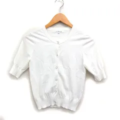 エムプルミエ M-Premier ニット カーディガン クルーネック 半袖 無地 36 ホワイト 白 /FT42